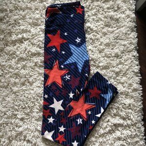 Red white and blue start LulLaRoe leggings